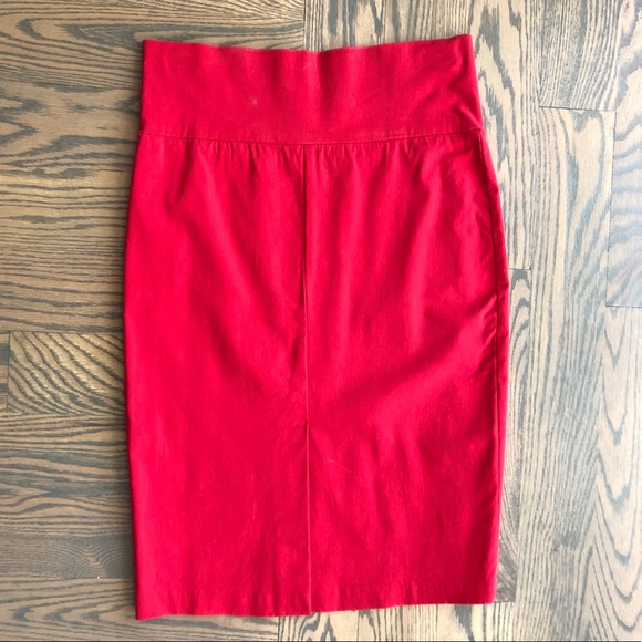 Red Bodycon Pencil Skirt - Picture 2 of 3